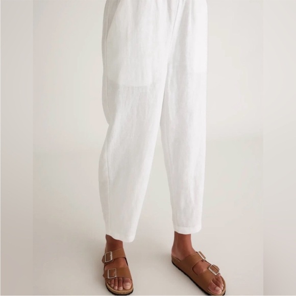 QUINCE European Linen Pants in White - Picture 2 of 5